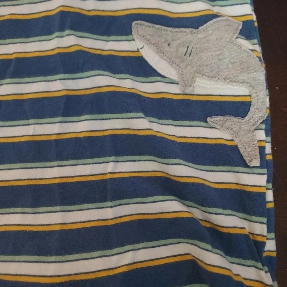 Carter's Just One You Baby Boys' Shark Striped Blue Romper in Size 9M